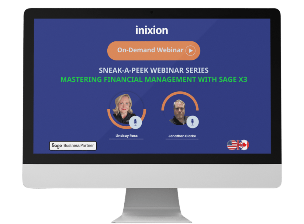 Sage X3 finance webinar on demand - screen
