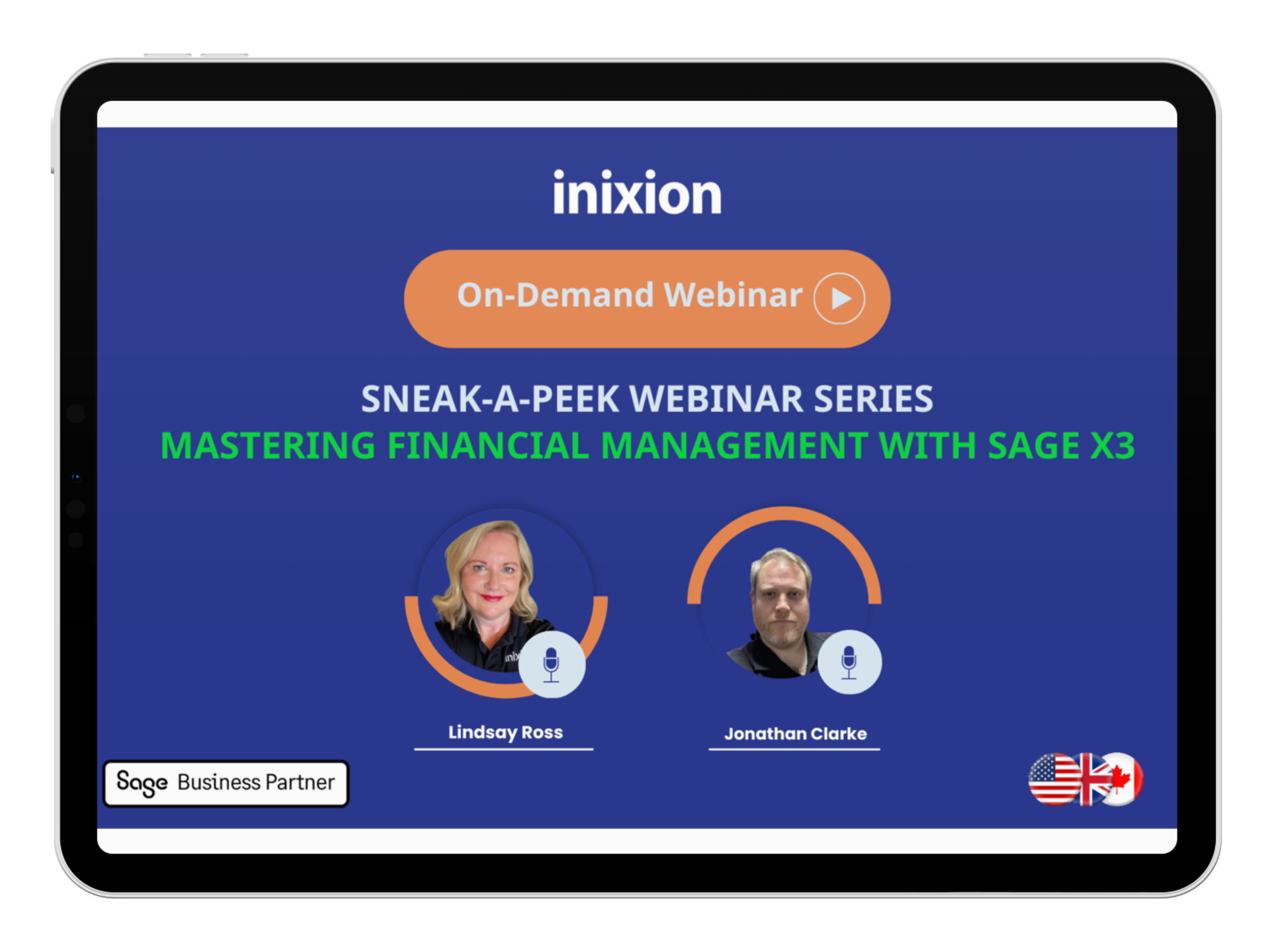 Sage X3 finance webinar on demand - ipad