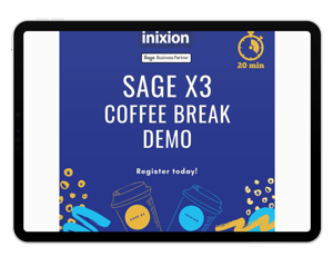 Sage X3 coffee break demo image on ipad